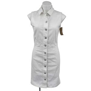 Cremieux White Isle Of Capri Sleeveless Button Down Jean Dress Size Large